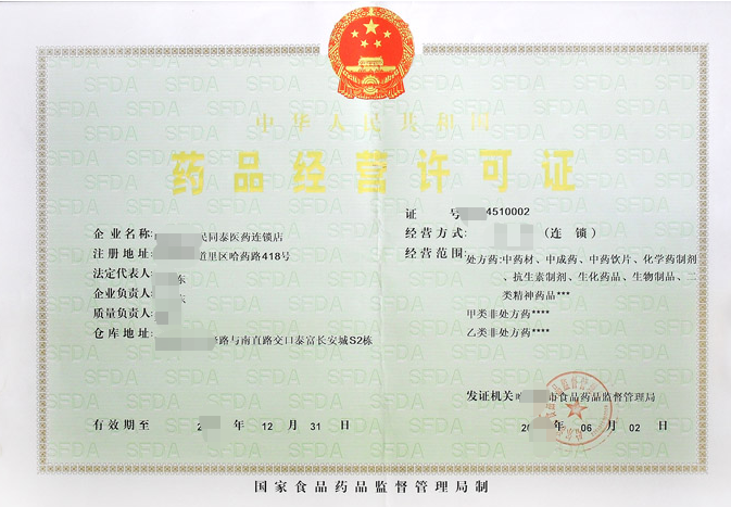 海南药品经营许可证办理