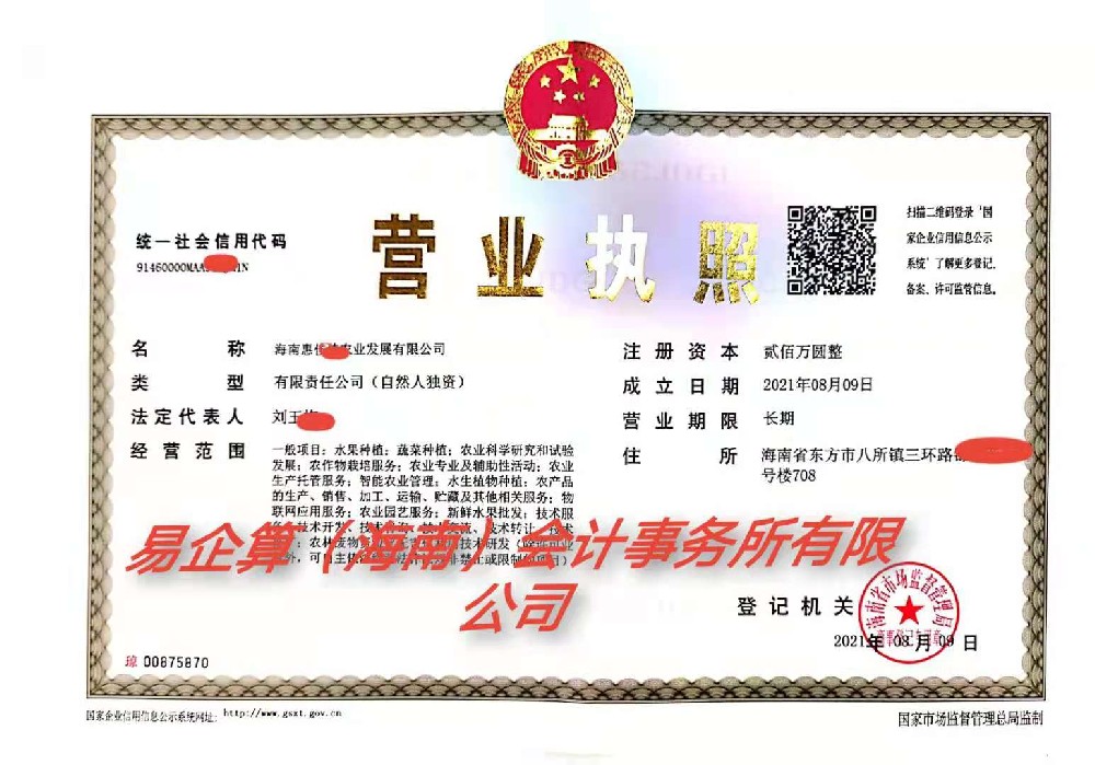 企企业投资项目备案-海南/海口/三亚代办-易企算会计事务所有限公司